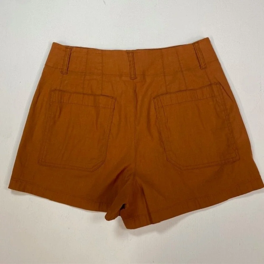 Maeve Anthropologie Colette Shorts Womens 30 Rust Orange High Rise Pockets